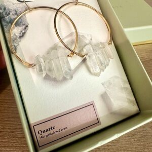 LUNA NORTE Gold Quartz Earrings NEW!